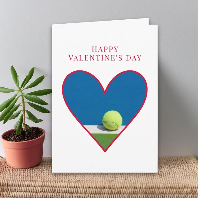 Cartão Valentine’s Day for Husband - Tennis Heart Love (Criador carregado)