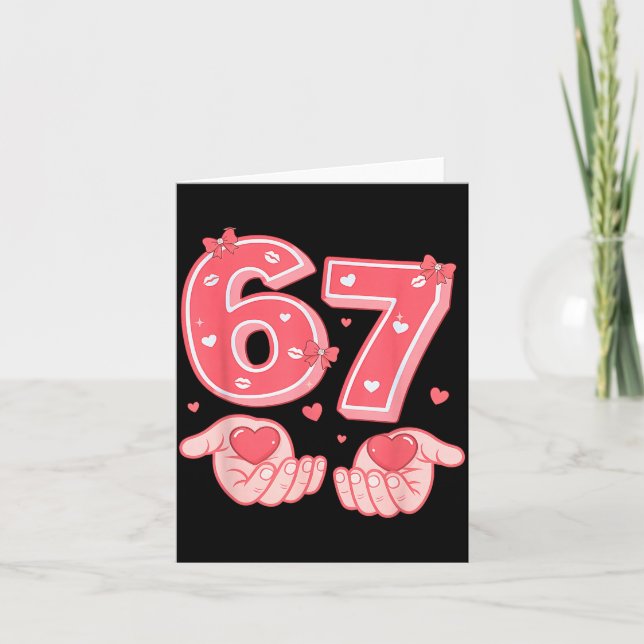 Cartão Valentine’s Day Funny 67 Meme Six Seven 6 7 Valent (Frente)