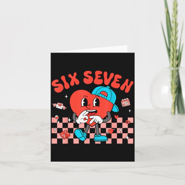 Cartão Valentine’s Day Funny 67 Meme Six Seven 6 7 Valent (Frente)