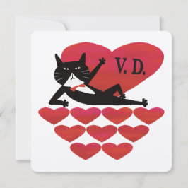 Cartão Valentine’s Day Tuxedo Cat