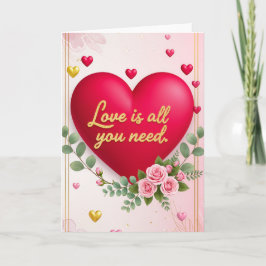 Cartão Valentines day Folded Greeting Card
