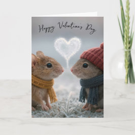 Cartão Valentine's Day Mice With a Frosty Heart