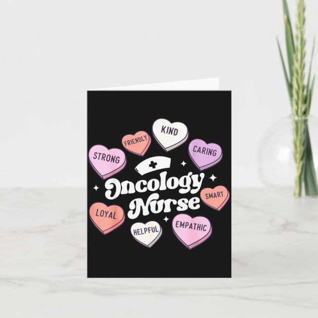 Cartão Valentines Day Oncology Nurse Cancer Suprt Groovy  (Frente)