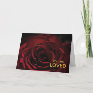 Cartão VALENTINE'S DAY Red Rose Christian Scripture