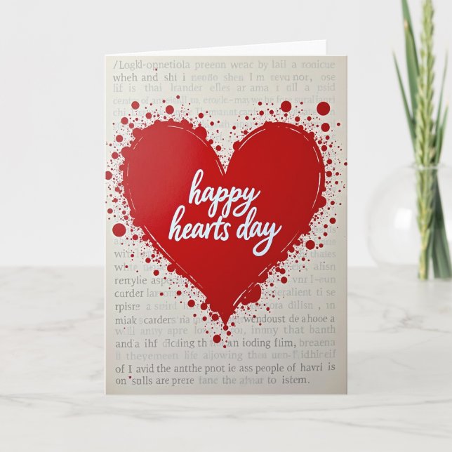 Cartão Valentines Happy Hearts Day Card (Frente)