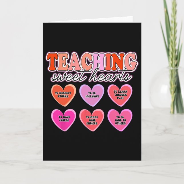 Cartão Valentine's Teacher Shirts Teaching Sweethearts, I (Frente)