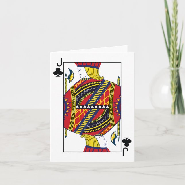 Cartão Valete de Paus Carta de Poker Carta de Baralho Bla (Frente)