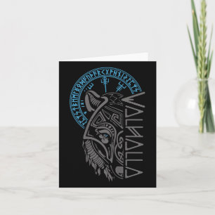 Cartão Valhalla Wolf Mask Odin Faz Viking Norse Comp