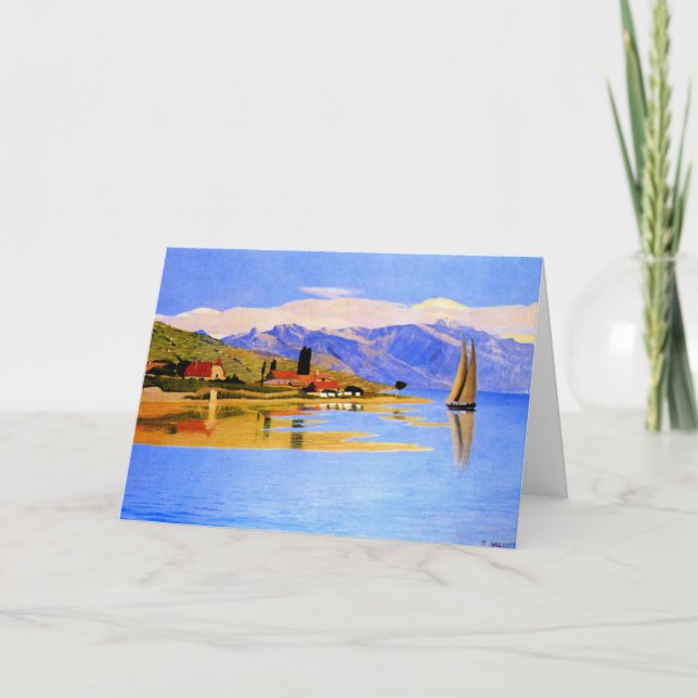 Cartão Vallotton - A pintura de Porto de Pully, belas art (Frente)