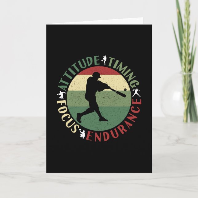 Cartão Valores Motivacionais da Equipe de Baseball (Frente)