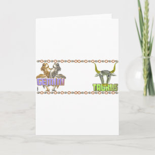 Cartão Valxart Gemini Taurus astrology friendship