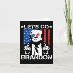 Cartão Vamos Brandon Trump Sinalizador do Dedo Médio