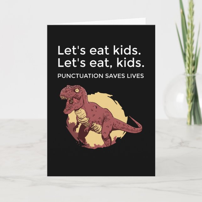 Cartão Vamos come crianças Pontuação salva vidas Engraçad (Frente)