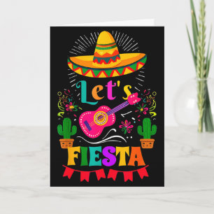 Cartão Vamos festejar sombrero mexicano cinco de maio cac