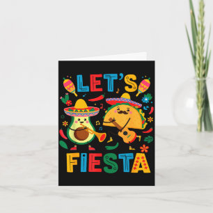 Cartão Vamos festejar taco abacate engraçado cinco de mai