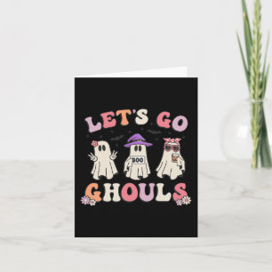 Cartão Vamos Ghouls Retrorando Halloween Mulheres Fantasm