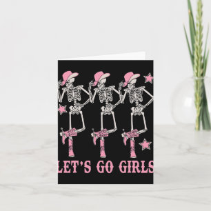 Cartão Vamos Go Girls Western Skeleton CowGirl Bachelore