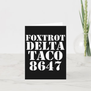 Cartão Vamos Go Taco Foxtrot Delta Taco Anti-mega
