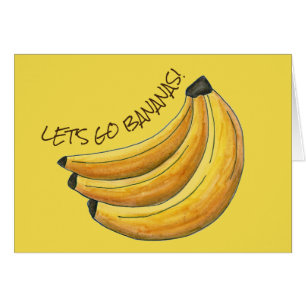 Cartão Vamos Ir Bananas Fruta Amarelo De Banana