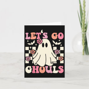 Cartão Vamos Ir Ghouls Halloween Ghost Costume Retro Groo
