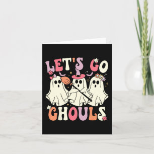 Cartão Vamos Ir Ghouls Halloween Ghost Costume Retro Groo