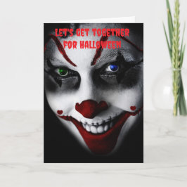 Cartão Vamos nos reunir no Halloween.