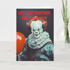 Cartão Vamos nos reunir no Halloween.