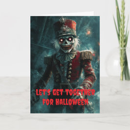 Cartão Vamos nos reunir no Halloween.