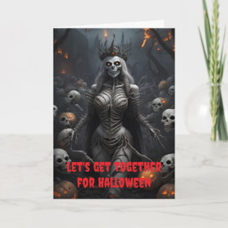 Cartão Vamos nos reunir para o Halloween.