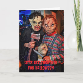 Cartão Vamos nos reunir para o Halloween.