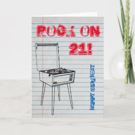 Cartão Vamos! Placa de aniversário de 21 anos Feliz