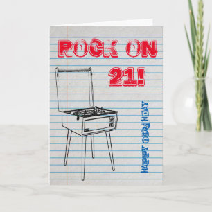 Cartão Vamos! Placa de aniversário de 21 anos feliz