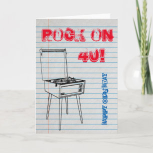 Cartão Vamos! Placa de aniversário de 40 anos feliz