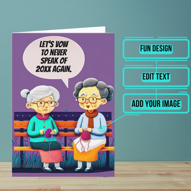 Cartão Vamos promete nunca falar do ano novo passado (Start the year off right by sending your loved ones this fun card.)