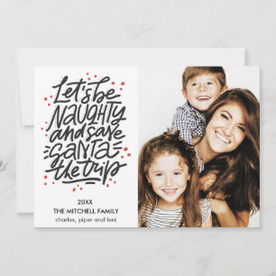 Cartão Vamos seja imprudente salvar Papais noeis a viagem