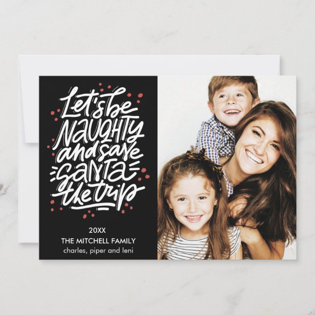 Cartão Vamos seja imprudente salvar Papais noeis na viage (Frente)