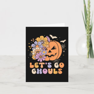 Cartão Vamos Vai Ghouls Halloween Pumpkin Costume Retro G
