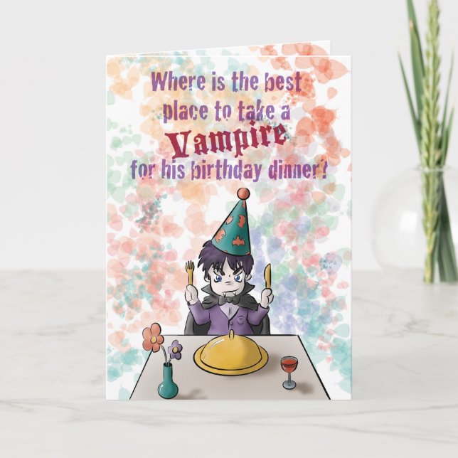 Cartão Vampire Birthday (Frente)