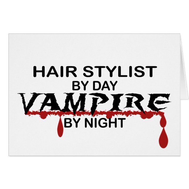 Cartão Vampiro do cabeleireiro em a noite (Frente Horizontal)