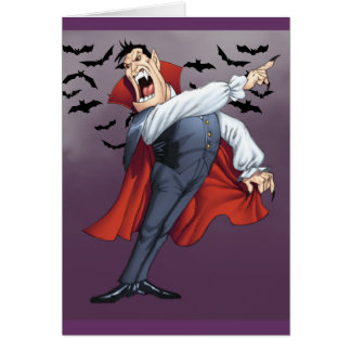Cartão Vampiro engraçado dos desenhos animados com os