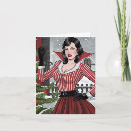 Cartão Vampiro festivo Lady Christmas