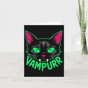 Cartão Vampurr Cat Vampiro Gatinho Halloween Gats Spooky