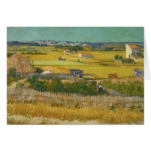 Cartão Van Gogh a colheita (Frente horizontal)