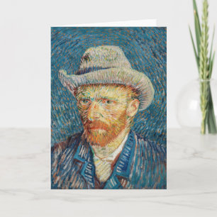 Cartão Van Gogh - Autorretrato com um chapéu de feltro de