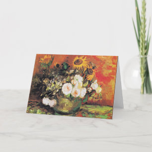 Cartão Van Gogh - Boliche com girassóis, Rosas...