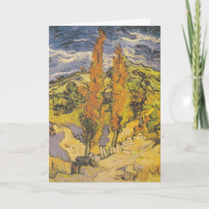 Cartão Van Gogh Dois Choupos - Arte da Natureza Amarelo V