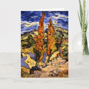 Cartão Van Gogh - Dois Poplars em um Hill, 1889