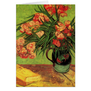 Cartão Van Gogh Fine Art, Vase com Oleanders e Livros