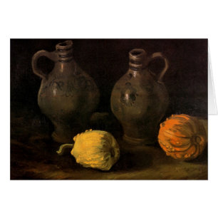 Cartão Van Gogh, frascos e 2 abóboras, do vintage vida