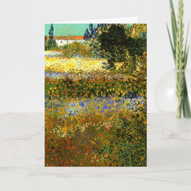 Cartão Van Gogh - Jardim Flor, Impressionismo (Frente)